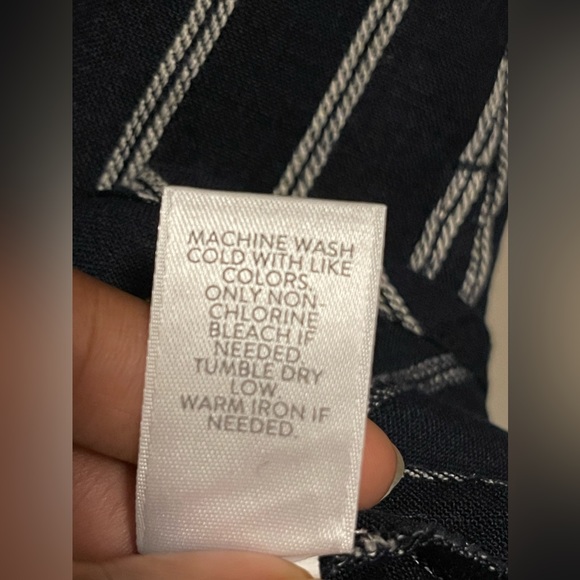 SOLD J. Jill Love Linen Navy/White Button Down Shirt Dress - Picture 7 of 8